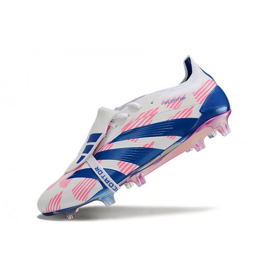 The Best Selling Line Adidas Predator Elite Tongue FG Pink Deep Blue White Low Soccer Cleats Online