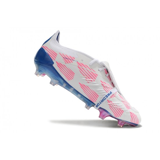 The Best Selling Line Adidas Predator Elite Tongue FG Pink Deep Blue White Low Soccer Cleats Online