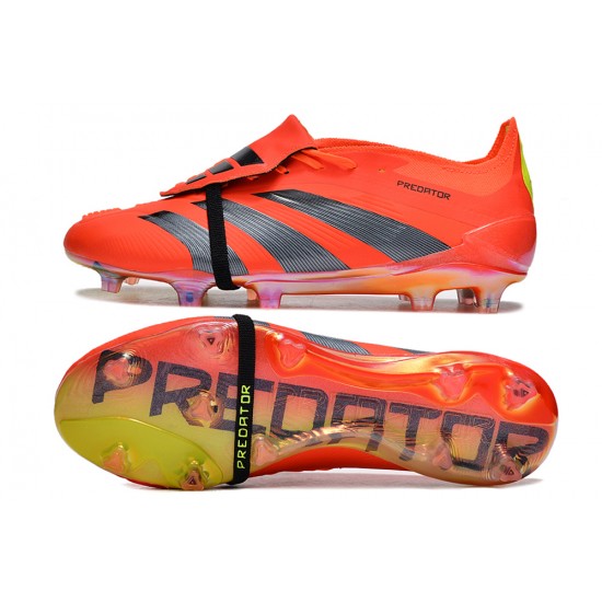 Click To Order Adidas Predator Elite Tongue FG Red Black Yellow Low Soccer Cleats Shop