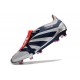 Adidas Predator Elite Tongue FG Silver Black Red And White Low Soccer Cleats