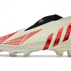 Adidas Predator Edge High FG Beige Red Black Soccer Cleats