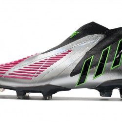 Adidas Predator Edge High FG Silver Black Win Red Soccer Cleats