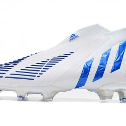 Adidas Predator Edge High FG White Blue Soccer Cleats