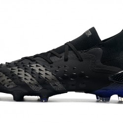 Adidas Predator Freak.1 FG All Black Silver Low Soccer Cleats