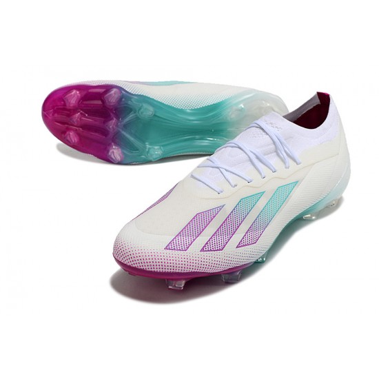 Adidas X 23 Crazyfast.1 FG  Soccer Cleats Beige White Purple For Men