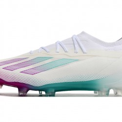 Adidas X 23 Crazyfast.1 FG  Soccer Cleats Beige White Purple For Men 