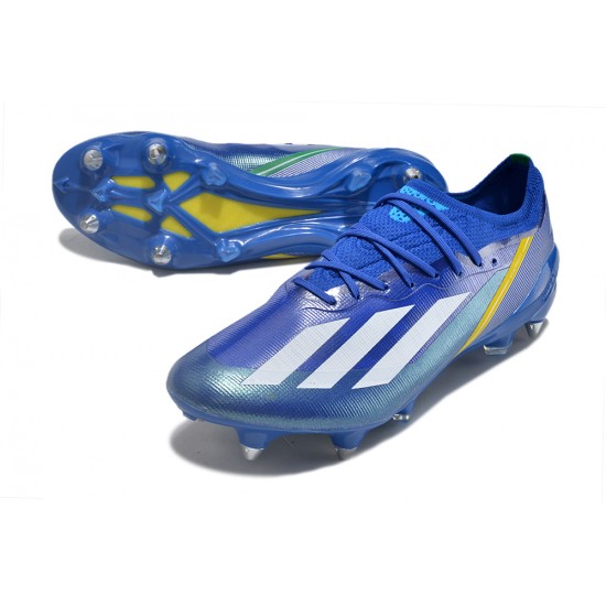 Adidas X Crazyfast1 SG Blue Ltblue Yellow Silver Soccer Cleats