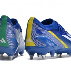 Adidas X Crazyfast1 SG Blue Ltblue Yellow Silver Soccer Cleats