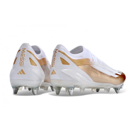 Adidas X Crazyfast1 SG White Gold Silver Low Soccer Cleats