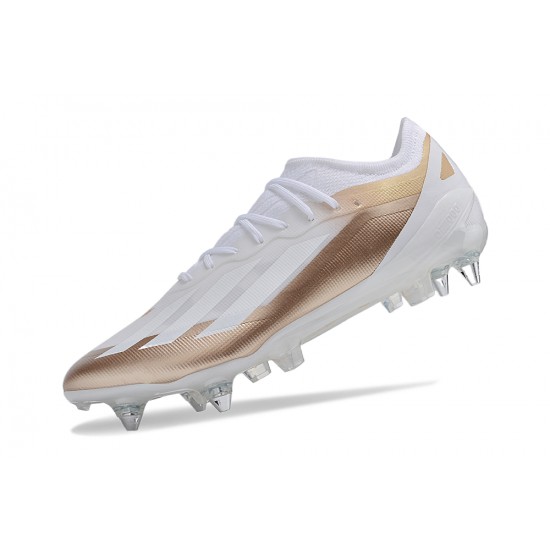 Adidas X Crazyfast1 SG White Gold Silver Low Soccer Cleats