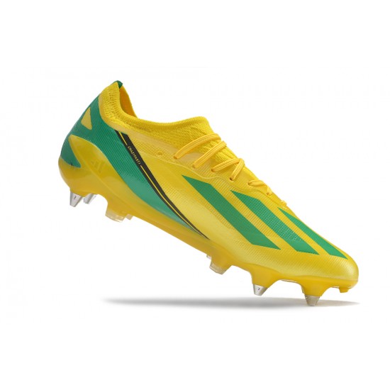 Adidas X Crazyfast1 SG Yellow Blue Black Green Low Soccer Cleats