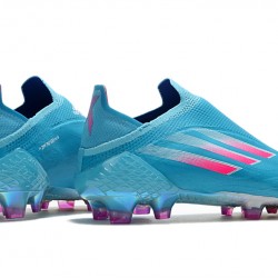 Adidas X Speedflow FG Low-top Blue Pink Sliver Men Soccer Cleats