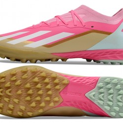 Adidas X Speedportal.1 TF Pink and Gold Men's Soccer Cleats