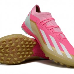 Adidas X Speedportal.1 TF Pink and Gold Men's Soccer Cleats