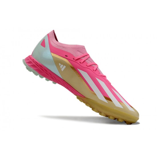 Choose To Buy Adidas X Speedportal.1 TF Pink and Gold Mens Soccer Cleats Shop Online