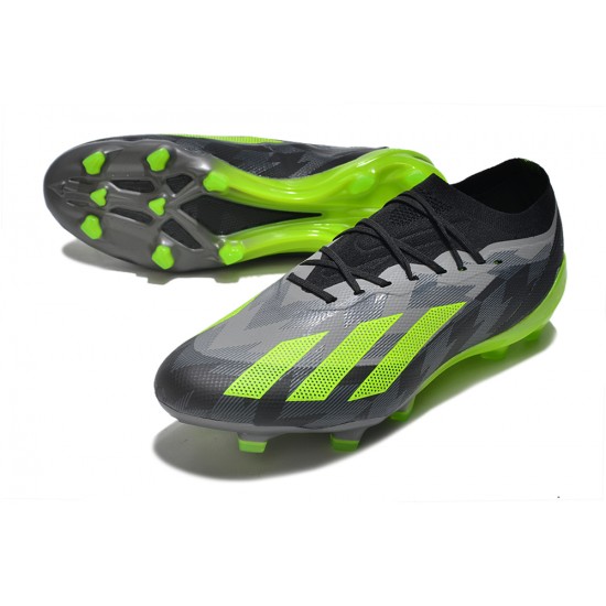 Adidas x23crazyfast.1 FG Low Soccer Cleats Black Green For Men