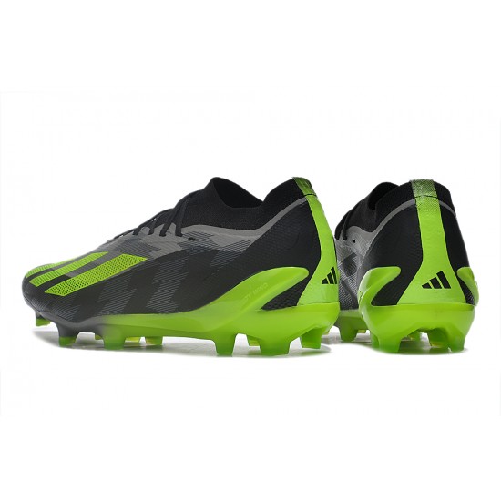 Adidas x23crazyfast.1 FG Low Soccer Cleats Black Green For Men