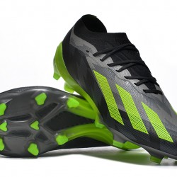 Adidas x23crazyfast.1 FG Low Soccer Cleats Black Green For Men 