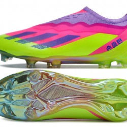 Adidas x23crazyfast.1 FG Low Soccer Cleats Pink Purple Green For Men And Women 