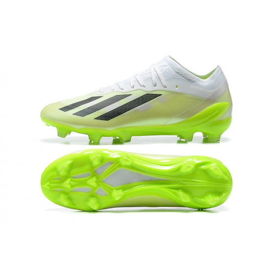 Adidas x23crazyfast.1 FG Low Soccer Cleats White Black Green For Men