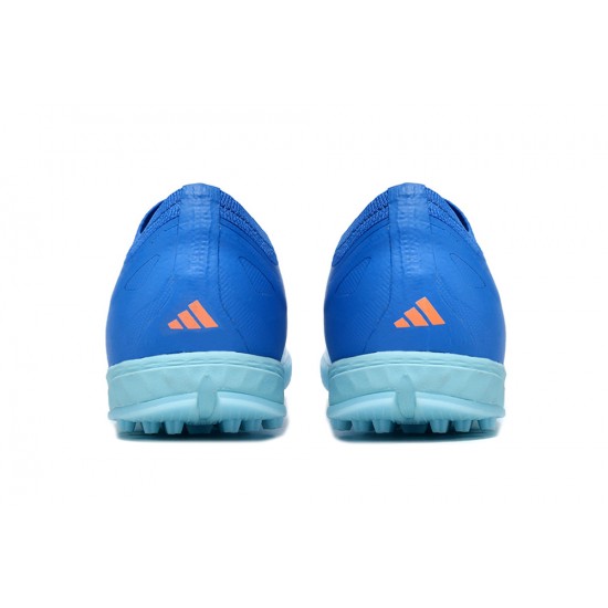 Adidas x23crazyfast.1 TF Low Soccer Cleats Blue Silver Orange For Men And Women