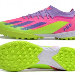 Adidas x23crazyfast.1 TF Low Soccer Cleats Pink Purple Green For Men And Women 