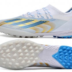 Adidas x23crazyfast.1 TF Low Soccer Cleats White Blue Gold For Men And Women 