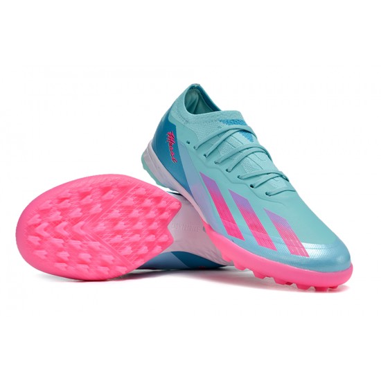 Adidas x23crazyfast.1 TF Soccer Cleats Pink Ltblue For Men And Women