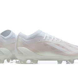 Adidas x23 crazyfast 1 FG White Pink For Men Low-top Soccer Cleats 