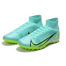 Discount Nike Mercurial Superfly 9 Elite TF 39 45 Light Blue High Yellow Soccer Cleats