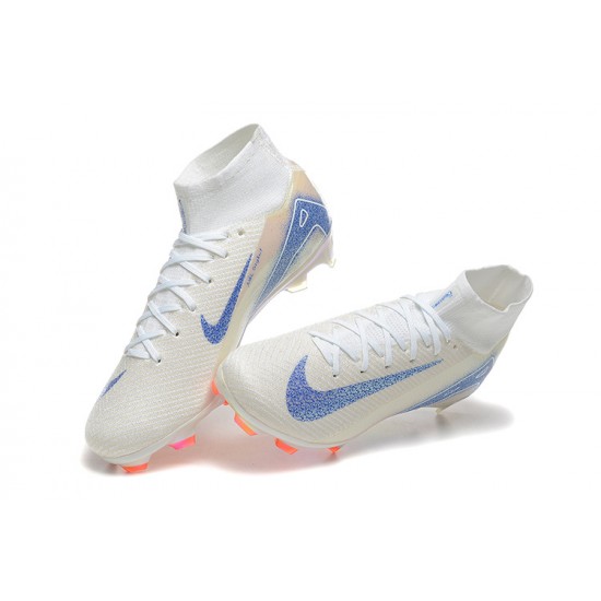 Where Can I Buy Nike Mercurial Superfly 10 Elite FG Blue and White Mens Soccer Cleats On Sale