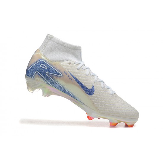 Where Can I Buy Nike Mercurial Superfly 10 Elite FG Blue and White Mens Soccer Cleats On Sale