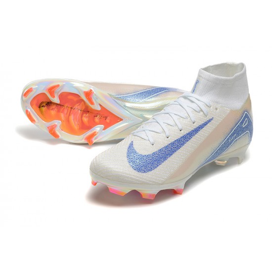 Where Can I Buy Nike Mercurial Superfly 10 Elite FG Blue and White Mens Soccer Cleats On Sale