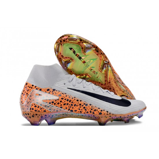 Shop Now Nike Mercurial Superfly 10 Elite FG White and Orange Mens Soccer Cleats For Sale