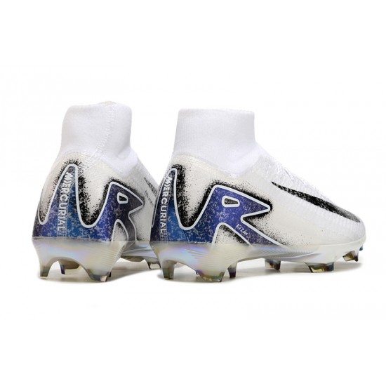 Top Quality Nike Mercurial Superfly 10 Elite FG White and Bule Mens Soccer Cleats Shop