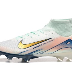 Nike Mercurial Superfly 10 Elite FG White and Gold Men's Soccer Cleats