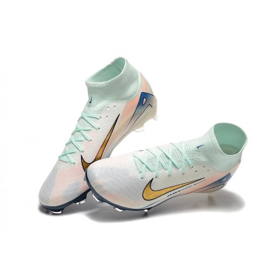 To Find A Ready Market Nike Mercurial Superfly 10 Elite FG White and Gold Mens Soccer Cleats Shop Online