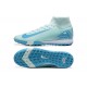 Click To Order Nike Mercurial Superfly 10 Elite TF Ltblue White Mens Soccer Cleats On Sale