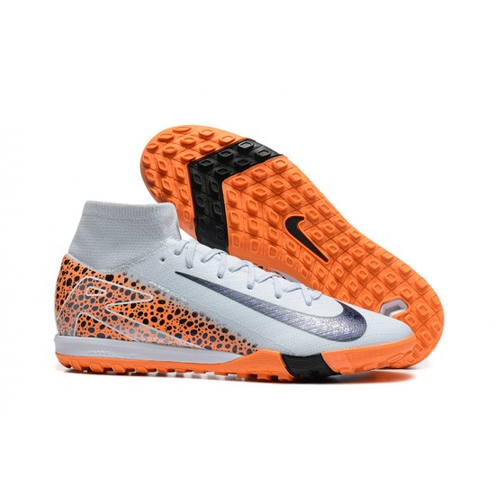 The Best Seller Nike Mercurial Superfly 10 Elite TF White Orange Mens Soccer Cleats For Sale