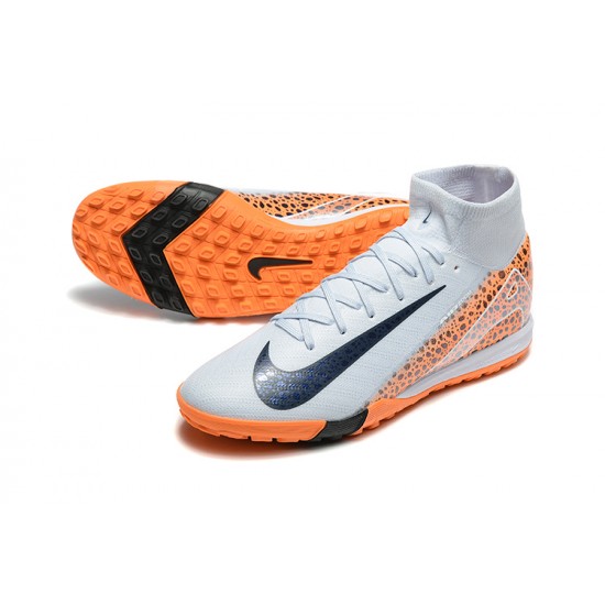 The Best Seller Nike Mercurial Superfly 10 Elite TF White Orange Mens Soccer Cleats For Sale