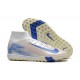 To Have A Ready Market Nike Mercurial Superfly 10 Elite TF White and Blue Soccer Cleats Shop Online