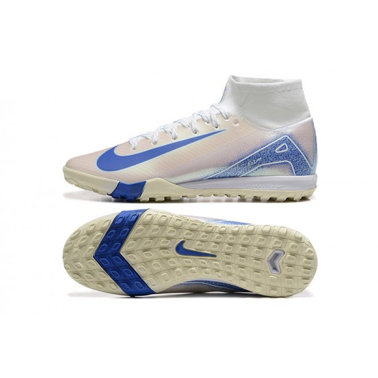 To Have A Ready Market Nike Mercurial Superfly 10 Elite TF White and Blue Soccer Cleats Shop Online