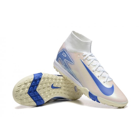 To Have A Ready Market Nike Mercurial Superfly 10 Elite TF White and Blue Soccer Cleats Shop Online