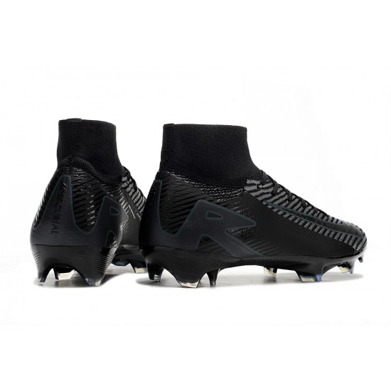 Nike Air Zoom Mercurial Superfly 10 Elite FG Black Grey High Top Soccer Cleats