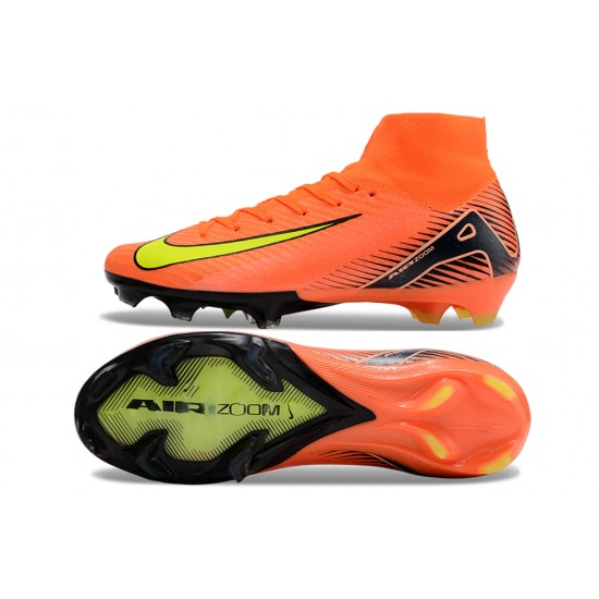 Choose To Buy Nike Air Zoom Mercurial Superfly 10 Elite FG Orange Yellow Black Soccer Cleats Shop