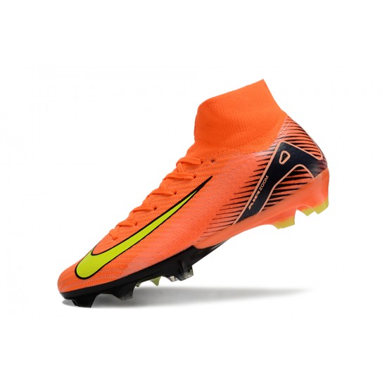 Choose To Buy Nike Air Zoom Mercurial Superfly 10 Elite FG Orange Yellow Black Soccer Cleats Shop