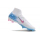 Top Quality Nike Air Zoom Mercurial Superfly 10 Elite FG White Pink Ltblue High Top Soccer Cleats On Sale