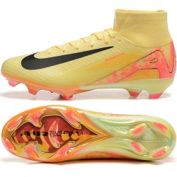 Nike Air Zoom Mercurial Superfly 10 Elite FG Yellow Black Pink High Top Soccer Cleats