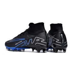 Nike Air Zoom Mercurial Superfly 9 Elite AG High Top Soccer Cleats Black Blue White For Men 