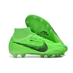 Nike Air Zoom Mercurial Superfly 9 Elite AG High Top Soccer Cleats Green Black For Men 